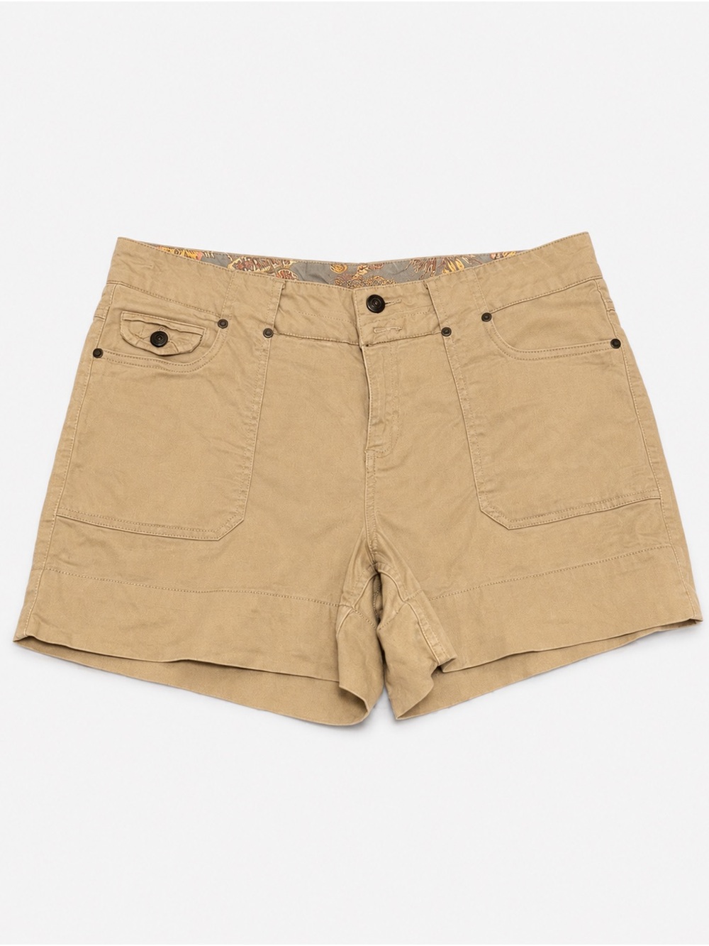 one 5 one Khaki Cotton Utility Shorts